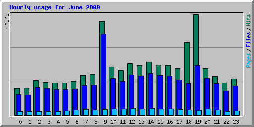 Hourly usage for June 2009