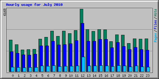 Hourly usage for July 2010